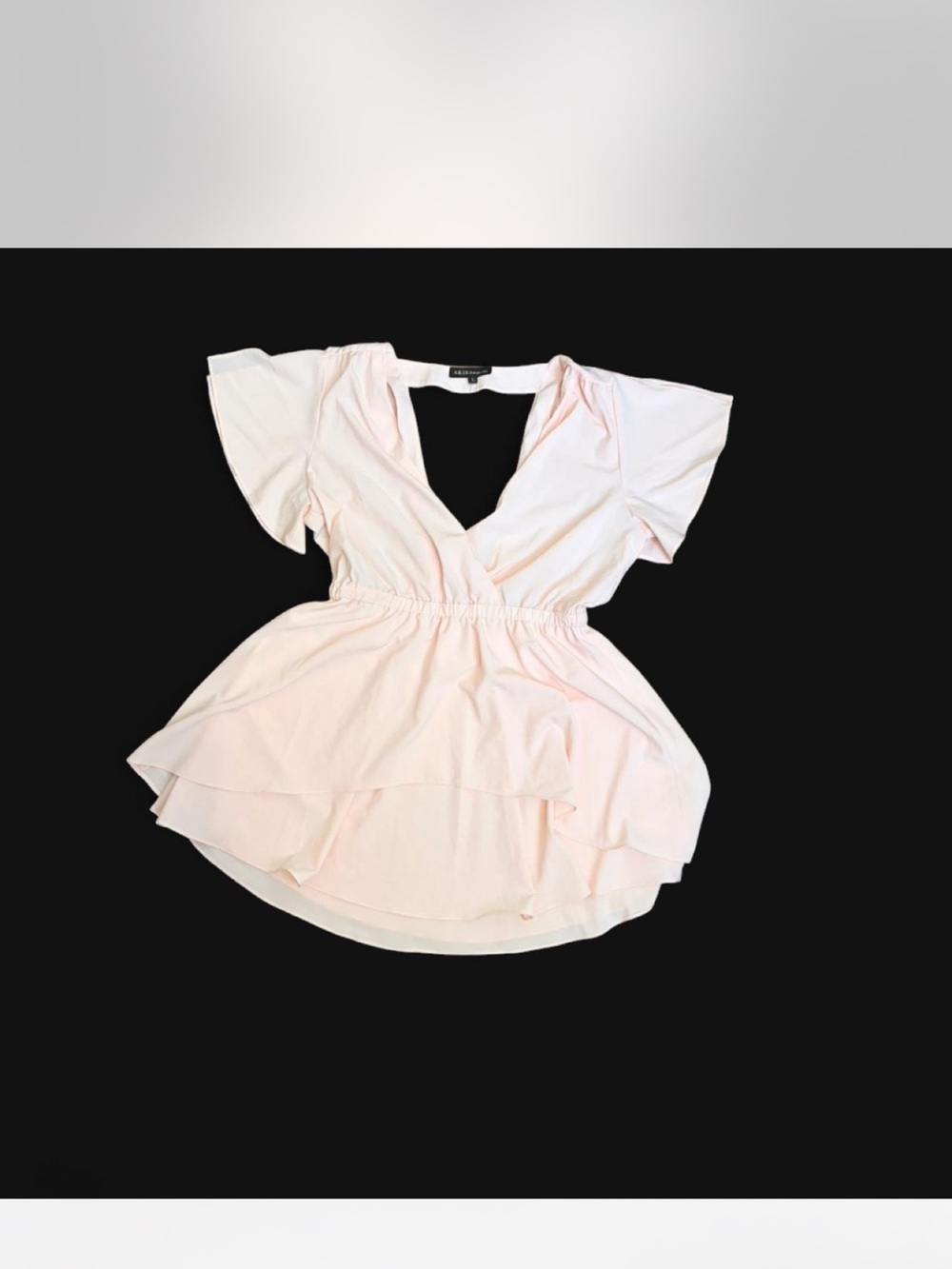 Summer blush pink backless wrap mini dress